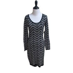 Gianni Bini Women's L Large Knit Dress Bodycon Geometric Print Stretchy